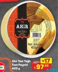 AHİR TAM YAĞLI TOST PEYNİRİ 400 G